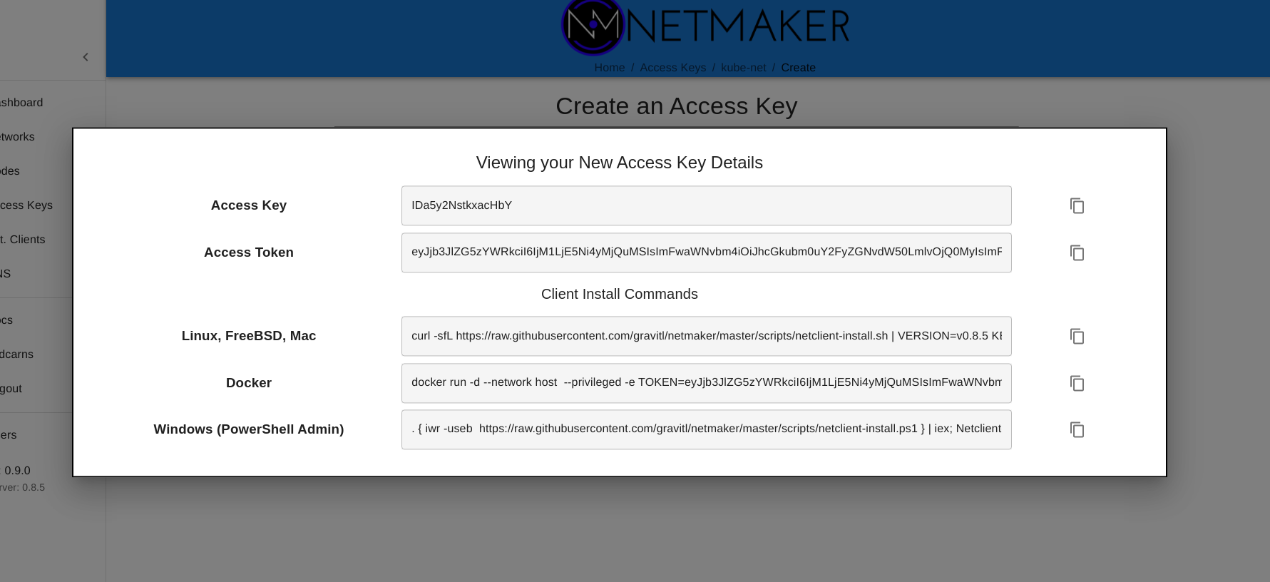 Access Key Screen